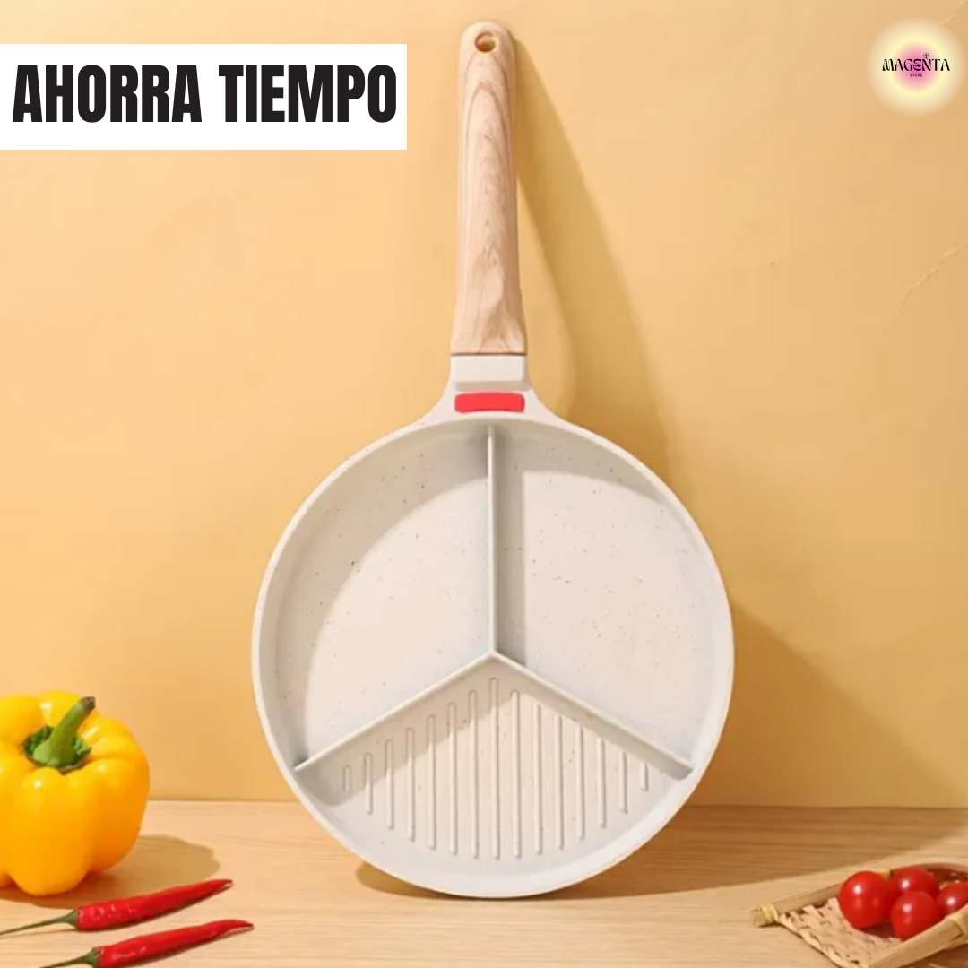 SARTEN MULTIFUNCIONAL DE 3 ESPACIOS🍳